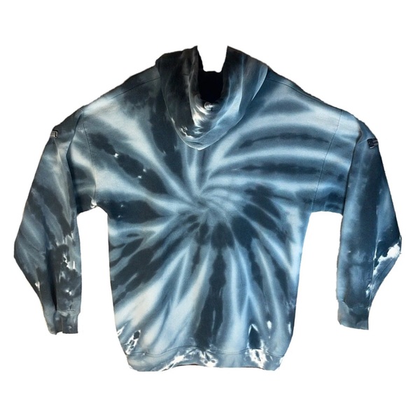 Men's Baws Bear Tie Due Swirl Black Gray White Black Red Hoodie Sweatshirt Large - Picture 2 of 13